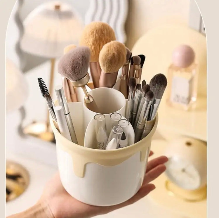 Transparent Makeup Brush Holder, Multi Compartment With Lid, Dustproof Rotating Holder, Makeup Brush Display Case Transparent Makeup Brush Holder, Multi Compartment With Lid, Dustproof Rotating Holder, Makeup Brush Display Case